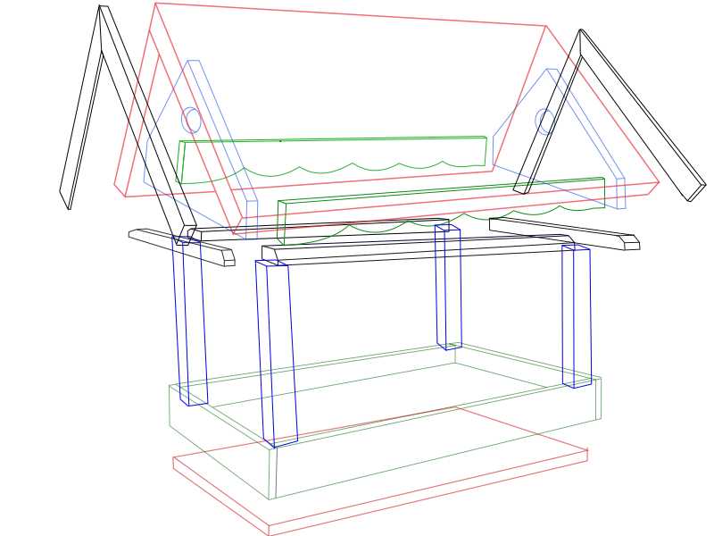 Rektangulært foderbræt - stregtegning